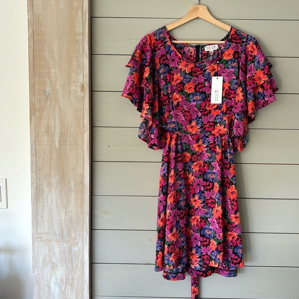 Molly Bracken || floral print mini with ruffle sleeve - Picture 4 of 4